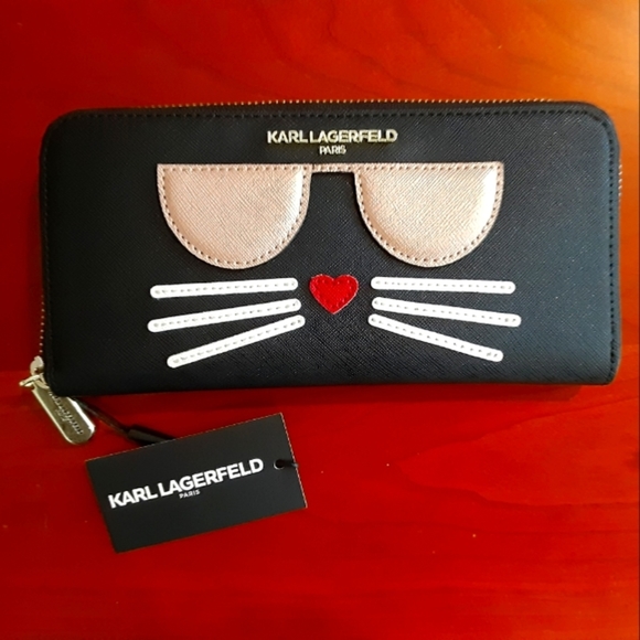 Karl Lagerfeld Handbags - Karl Lagerfeld Paris Maybelle Zip Wallet Card Holder Cat NWT